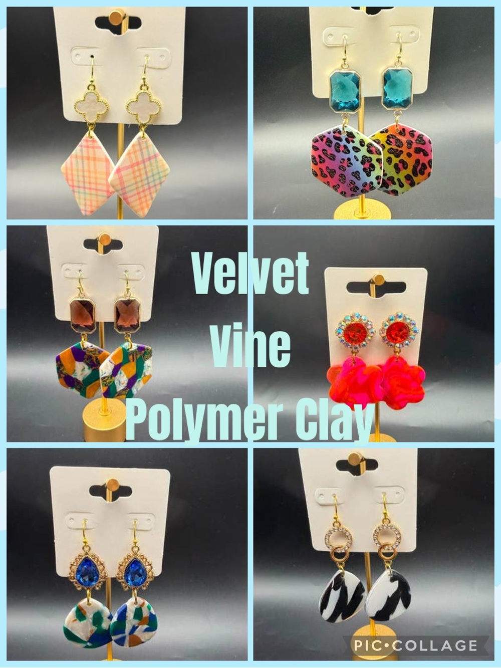 Earring Bundle (6 pairs)Fun and Funky Handmade Lightweight Polymer Clay Earrings
